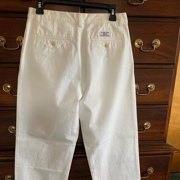 POLO RALPH LAUREN BOY’S WHITE CHINOS - Picture 2 of 7